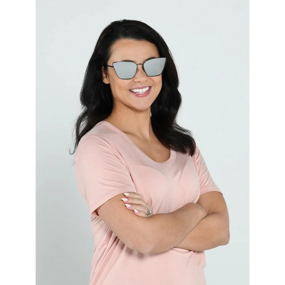 Foster Grant‎ Trend Gunmetal Cat-Eye Women's Sunglasses Impact Resistant